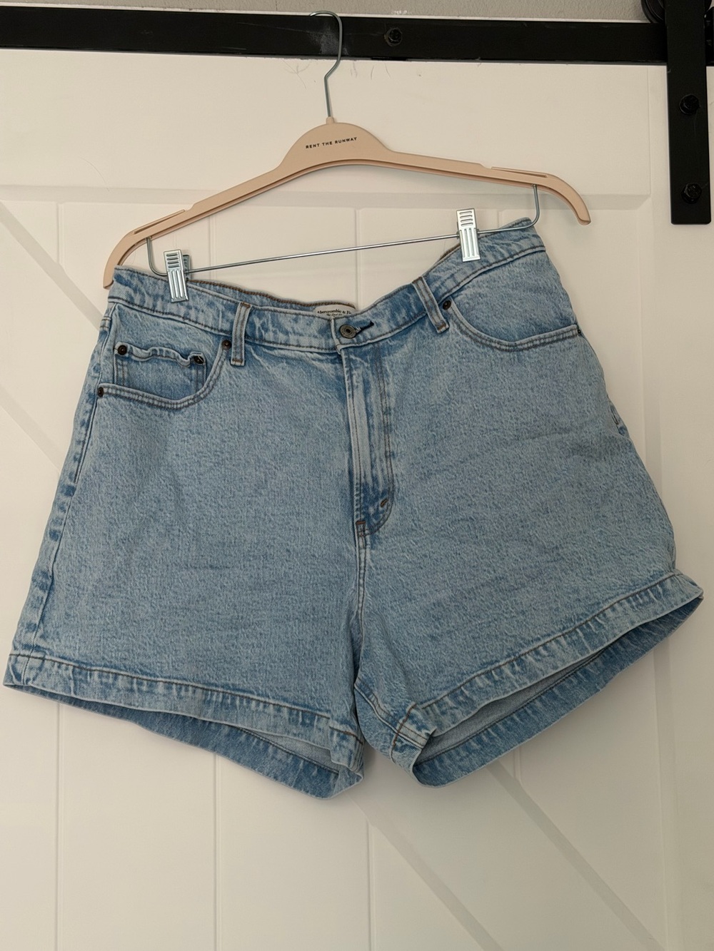 Abercrombie Curve Love Dad Shorts High Rise Denim 16